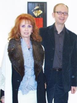 Anna Maria Guarnieri con il direttore del GAMeC Massimiliano Sbrana