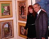 L'artista Anna Maria Guarnieri con il presidente Robero Cellini del Centro d'Arte Modigliani 